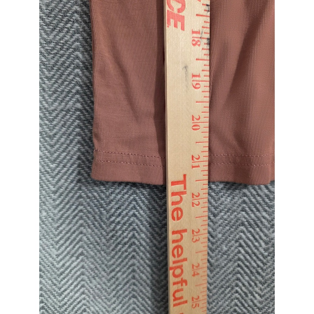 SHEIN Womens Mock Neck Long Sleeve Top Mauve Rose Brown Size M Jersey Knit Base - Picture 5 of 7
